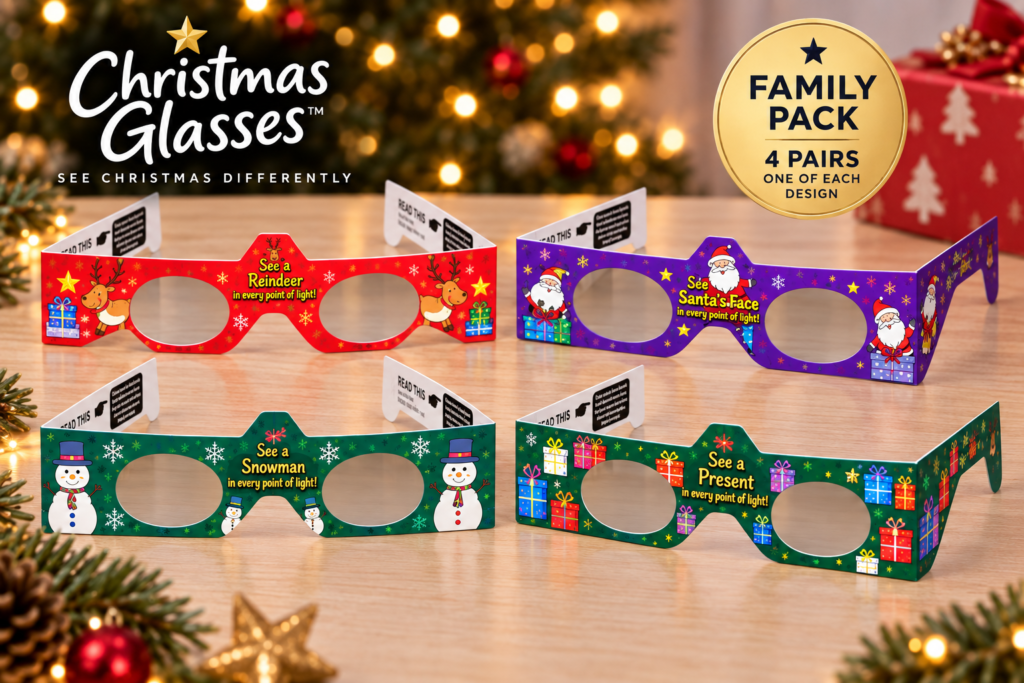 Family pack of 4 Christmas Glasses